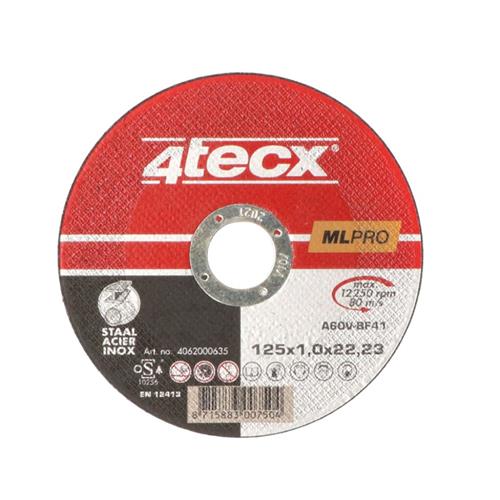 DOORSLIJPSCHIJF 125X1 VLAK STL/RVS 4TECX