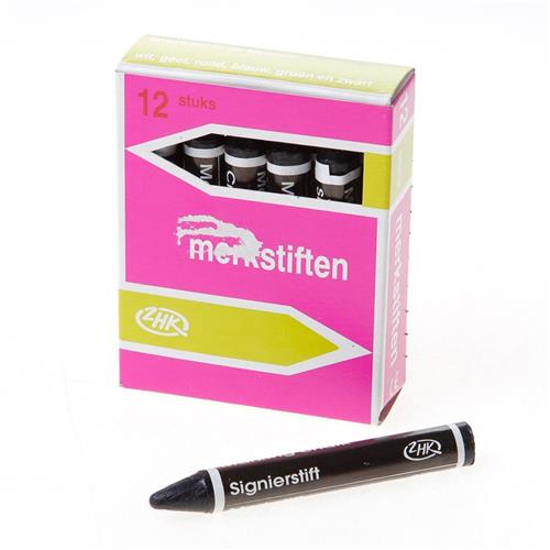 MERKKRIJT ROND ZWART 12/DOOS ZHK